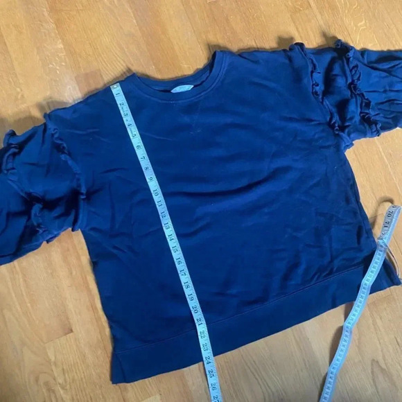 Time and Tru Blue Ruffle Sleeve Sweatshirt - Picture 11 of 11